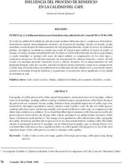 INFLUENCIA DEL PROCESO DE BENEFICIO EN LA CALIDAD DEL CAFE