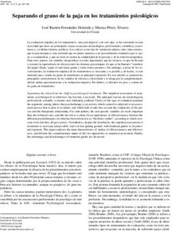 Separando el grano de la paja en los tratamientos psicol&oacute;gicos