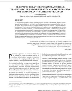 EL IMPACTO DE LA VIOLENCIA INTRAFAMILIAR: TRANSITANDO DE LA DESESPERANZA A LA RECUPERACIÓN DEL DERECHO A VIVIR LIBRES DE VIOLENCIA - PEPSIC