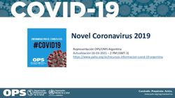 Novel Coronavirus 2019 - Representación OPS/OMS Argentina Actualización 18-03-2021 - 2 PM (GMT-3) ...