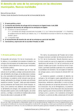 El derecho de voto de los extranjeros en las elecciones municipales. Nuevas realidades