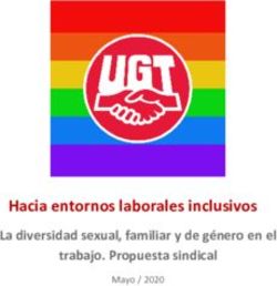 Hacia entornos laborales inclusivos - La diversidad sexual, familiar y de género en el trabajo. Propuesta sindical - UGT