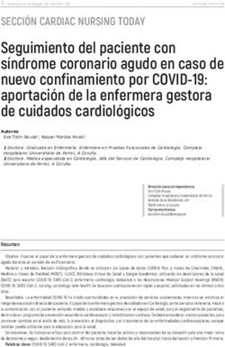 Seguimiento del paciente con s&iacute;ndrome coronario agudo en caso de nuevo confinamiento por COVID-19: aportaci&oacute;n de la enfermera gestora de cuidados ...