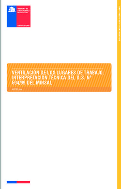 VENTILACI&Oacute;N DE LOS LUGARES DE TRABAJO. INTERPRETACI&Oacute;N T&Eacute;CNICA DEL D.S. N&ordm; 594/99 DEL MINSAL - Instituto de Salud P&uacute;blica