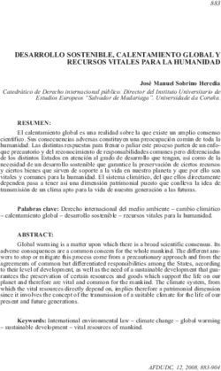 DESARROLLO SOSTENIBLE, CALENTAMIENTO GLOBAL Y RECURSOS VITALES PARA LA HUMANIDAD