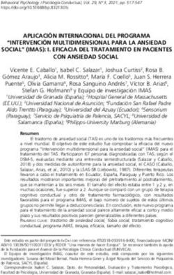 APLICACIÓN INTERNACIONAL DEL PROGRAMA "INTERVENCIÓN MULTIDIMENSIONAL PARA LA ANSIEDAD SOCIAL" (IMAS): I. EFICACIA DEL TRATAMIENTO EN PACIENTES CON ...