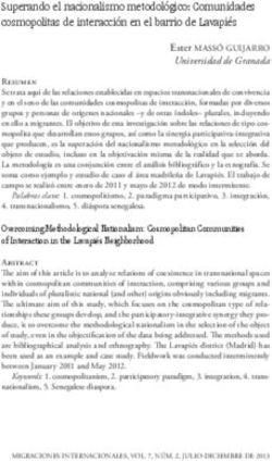 Superando el nacionalismo metodológico: Comunidades cosmopolitas de interacción en el barrio de Lavapiés