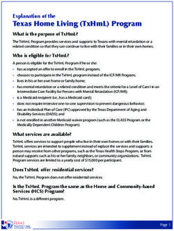 TEXAS HOME LIVING (TXHML) PROGRAM - EXPLANATION OF THE