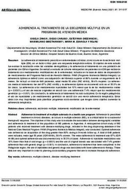 ADHERENCIA AL TRATAMIENTO DE LA ESCLEROSIS M&Uacute;LTIPLE EN UN PROGRAMA DE ATENCI&Oacute;N M&Eacute;DICA - Medicina ...