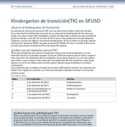 Kindergarten de transici&oacute;n(TK) en SFUSD