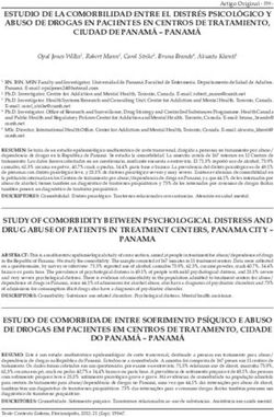 ESTUDIO DE LA COMORBILIDAD ENTRE EL DISTRÉS PSICOLÓGICO Y ABUSO DE DROGAS EN PACIENTES EN CENTROS DE TRATAMIENTO, CIUDAD DE PANAMÁ - PANAMÁ