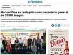 Trabajo sindical digital - "Manuel Pina reelegido secretario general de CCOO Aragón"