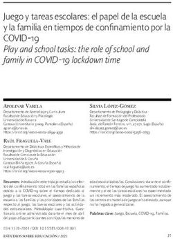 Juego y tareas escolares: el papel de la escuela y la familia en tiempos de confi namiento por la - COVID-19 - Universidad de Navarra