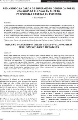 REDUCIENDO LA CARGA DE ENFERMEDAD GENERADA POR EL CONSUMO DE ALCOHOL EN EL PER&Uacute;: PROPUESTAS BASADAS EN EVIDENCIA