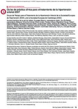 Guías de práctica clínica para el tratamiento de la hipertensión arterial 2007