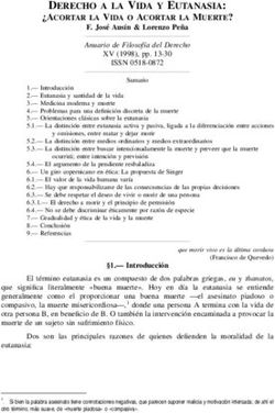 DERECHO A LA VIDA Y EUTANASIA: ACORTAR LA VIDA O ACORTAR LA MUERTE?