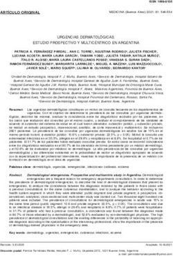 URGENCIAS DERMATOL&Oacute;GICAS. ESTUDIO PROSPECTIVO Y MULTIC&Eacute;NTRICO EN ARGENTINA