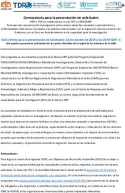 Convocatoria para la presentaci&oacute;n de solicitudes - World ...
