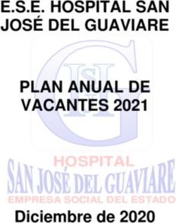 E.S.E. HOSPITAL SAN JOSÉ DEL GUAVIARE PLAN ANUAL DE VACANTES 2021 - Diciembre de 2020 HOSPITAL - Hospital San José del Guaviare