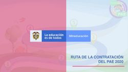 RUTA DE LA CONTRATACIÓN DEL PAE 2020 - Ministerio de Educación