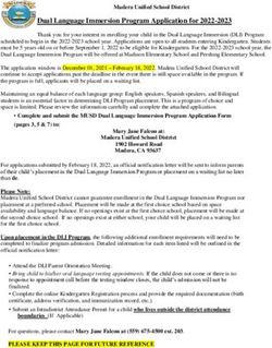 Dual Language Immersion Program Application for 2022-2023