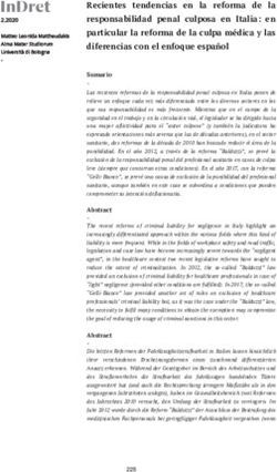 Recientes tendencias en la reforma de la responsabilidad penal culposa en Italia: en particular la reforma de la culpa m&eacute;dica y las diferencias ...
