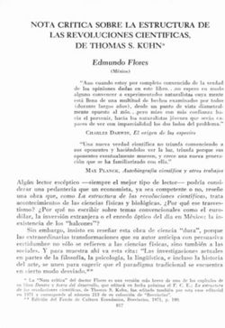 NOTA CRITICA SOBRE LA ESTRUCTURA DE LAS REVOLUCIONES CIENT&Iacute;FICAS, DE THOMAS S. K&Uuml;HN