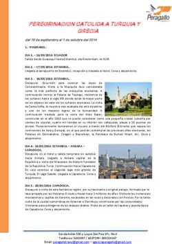PEREGRINACION CATOLICA A TURQUIA Y