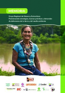 MEMORIA Grupo Regional de Género y Extractivas: Posicionando estrategias, buenas prácticas y demandas de defensoras de la tierra y del medio ...