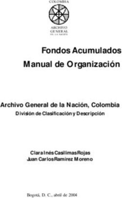 Fondos Acumulados Manual de Organización - Archivo General de la Nación, Colombia