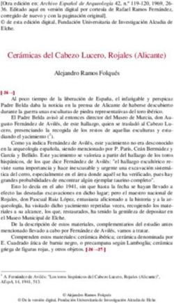 Cerámicas del Cabezo Lucero, Rojales (Alicante)