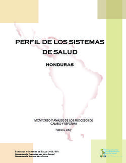 PERFIL DE LOS SISTEMAS DE SALUD - honduras - MONITOREO Y ANÁLISIS DE LOS PROCESOS DE