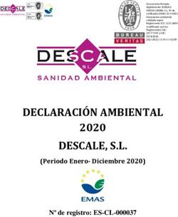 DECLARACI&Oacute;N AMBIENTAL DESCALE, S.L - 2020 (Periodo Enero-Diciembre 2020) N&ordm; de registro: ES-CL-000037