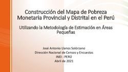 Construcci&oacute;n del Mapa de Pobreza Monetaria Provincial y Distrital en el Per&uacute; - Utilizando la Metodolog&iacute;a de Estimaci&oacute;n en &Aacute;reas Peque&ntilde;as