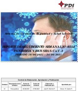 REPORTE DE SEGUIMIENTO SEMANAL N 0552 PANDEMIA VIRUS SRAS-COV-2