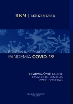 PANDEMIA COVID-19 INFORMACIÓN ÚTIL SOBRE LAS MEDIDAS TOMADAS POR EL GOBIERNO - Berkemeyer