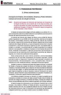 I. Comunidad Autónoma - Otras disposiciones