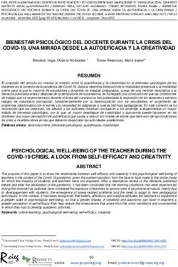 BIENESTAR PSICOLÓGICO DEL DOCENTE DURANTE LA CRISIS DEL COVID-19. UNA MIRADA DESDE LA AUTOEFICACIA Y LA CREATIVIDAD - Revista CIEG