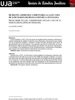DE DELITO A DERECHO: COMENTARIO A LA LEY 3/2021 DE 24 DE MARZO, DE REGULACI&Oacute;N DE LA EUTANASIA FROM CRIME TO LAW: COMMENTARY ON LAW 3/2021 OF 24 ...