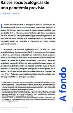 Ra&iacute;ces socioecol&oacute;gicas de una pandemia prevista