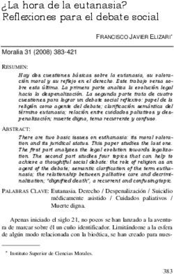 La hora de la eutanasia? Reflexiones para el debate social