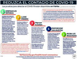REDUZCA EL CONTAGIO DE COVID-19 - Las pruebas para detectar el COVID-19 están disponibles en Fairfax y jurisdicciones circundantes