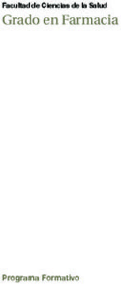 Grado en Farmacia Facultad de Ciencias de la Salud - Programa Formativo