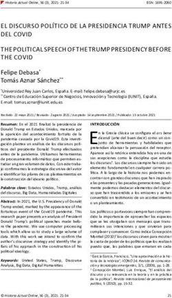 EL DISCURSO POL&Iacute;TICO DE LA PRESIDENCIA TRUMP ANTES DEL COVID THE POLITICAL SPEECH OF THE TRUMP PRESIDENCY BEFORE THE COVID