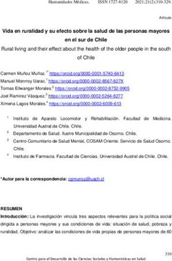 Vida en ruralidad y su efecto sobre la salud de las personas mayores en el sur de Chile