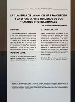 LA CLÁUSULA DE LA NACION MÁS FAVORECIDA Y LA EFICACIA ANTE TERCEROS DE LOS TRATADOS INTERNACIONALES