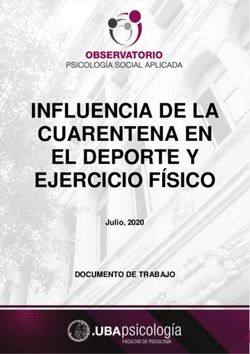 INFLUENCIA DE LA CUARENTENA EN EL DEPORTE Y EJERCICIO F&Iacute;SICO - DOCUMENTO DE TRABAJO Julio, 2020