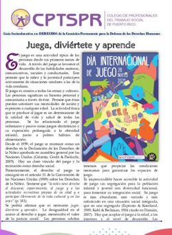 Juega, divi&eacute;rtete y aprende - CPTSPR