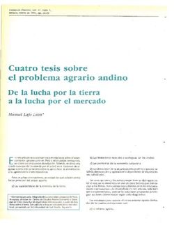 Cuatro tesis sobre el problema agrario andino