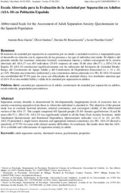 Escala Abreviada para la Evaluación de la Ansiedad por Separación en Adultos (ASA-10) en Población Española Abbreviated Scale for the Assessment ...